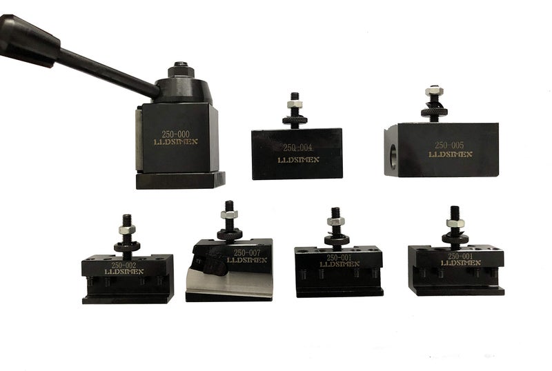 LLDSIMEX 7PCs Set 0XA Wedge Type Quick Change Tool Post Set For Mini Lathe up to 9" OXA TOOL POST - Image 1
